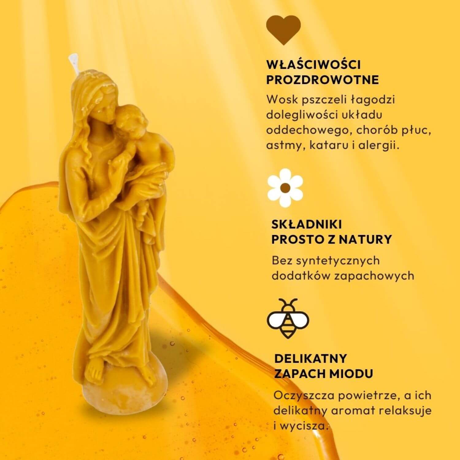 Świeca/Rzeźba Matka Boża z Dzieciątkiem Jezus - obrazek 6
