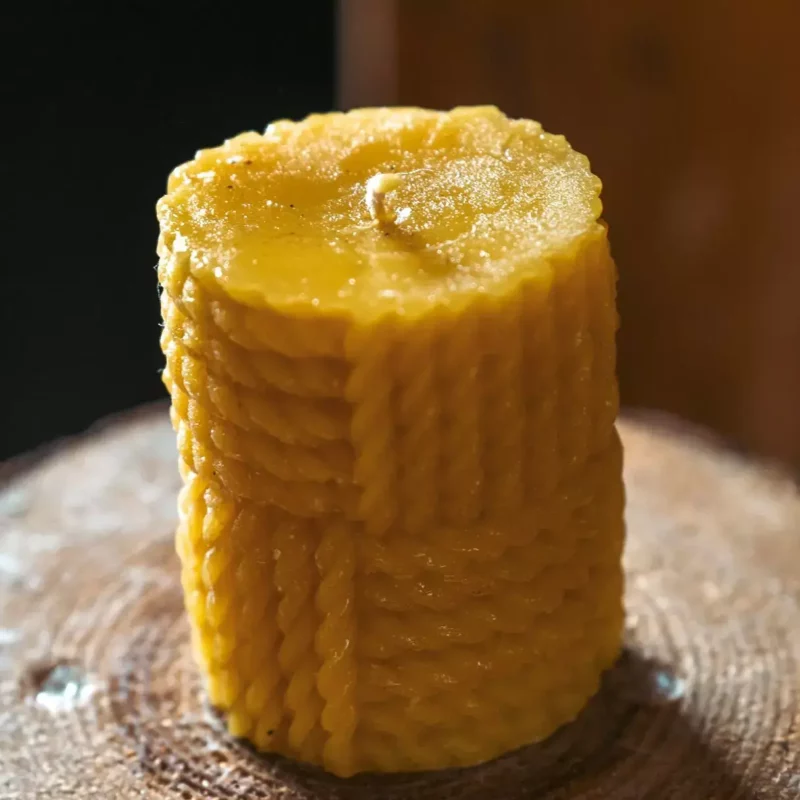 Świeca Wełniany Walec Świeczka z Wosku Pszczelego