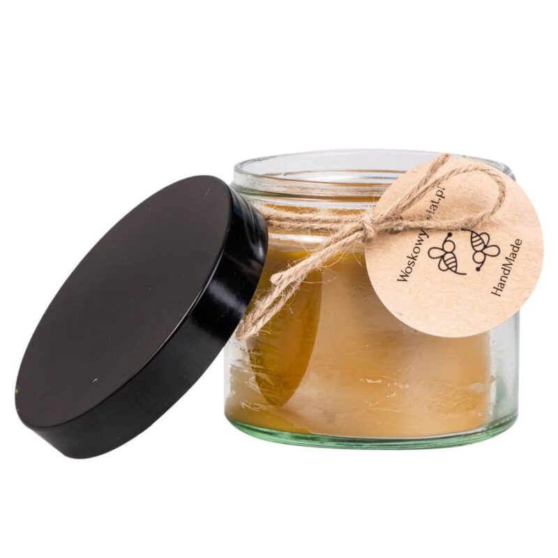 Świeca 250 ml z dwoma knotami w szkle Świeczka z wosku pszczelego (6)