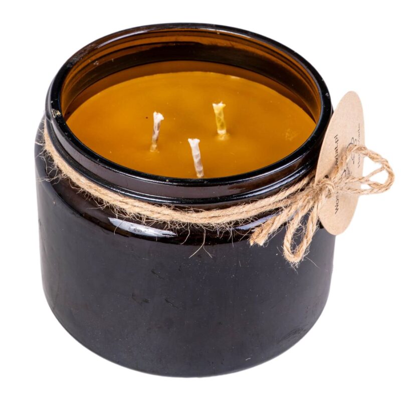 Świeca w Brązowym Słoiku 500 ml 3 Knoty
