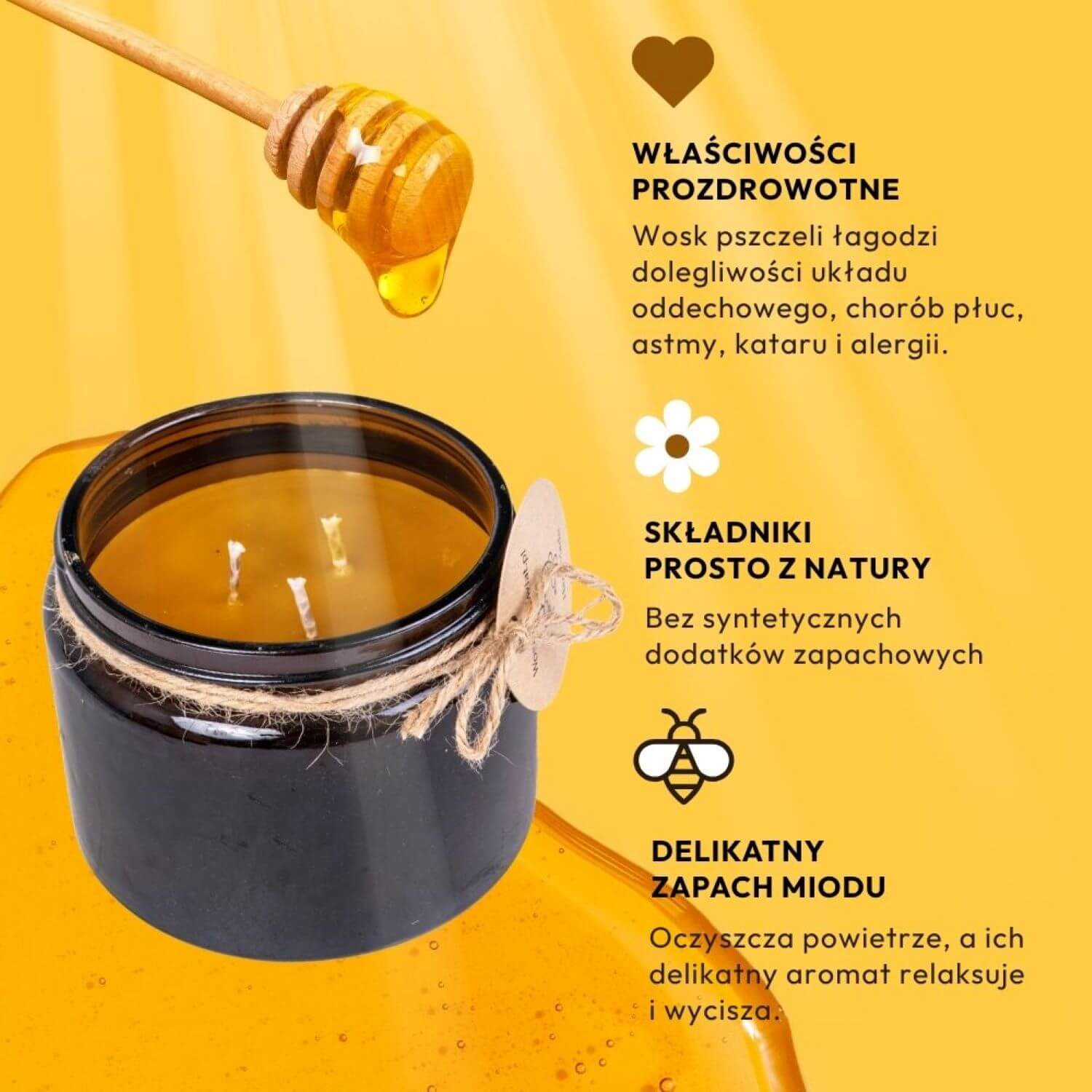 Świeca w Brązowym Słoiku 500 ml 3 Knoty - obrazek 8