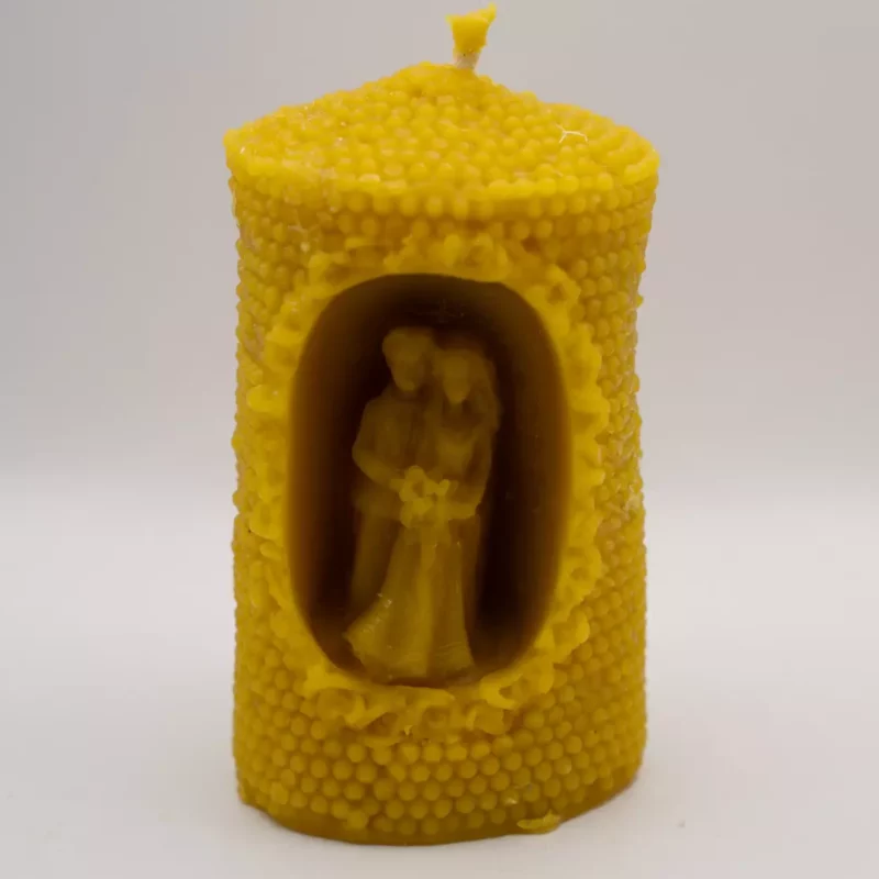 Świeca Walec z Parą Małżeńską Świeczka z Wosku Pszczelego