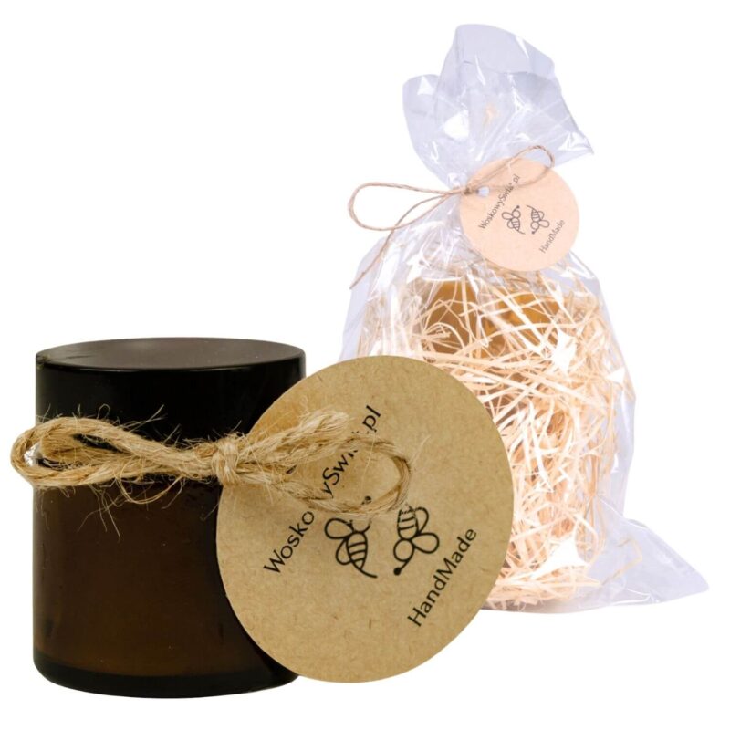 Świeca w brązowym szkle 30 ml świeczka z wosku pszczelego (5)