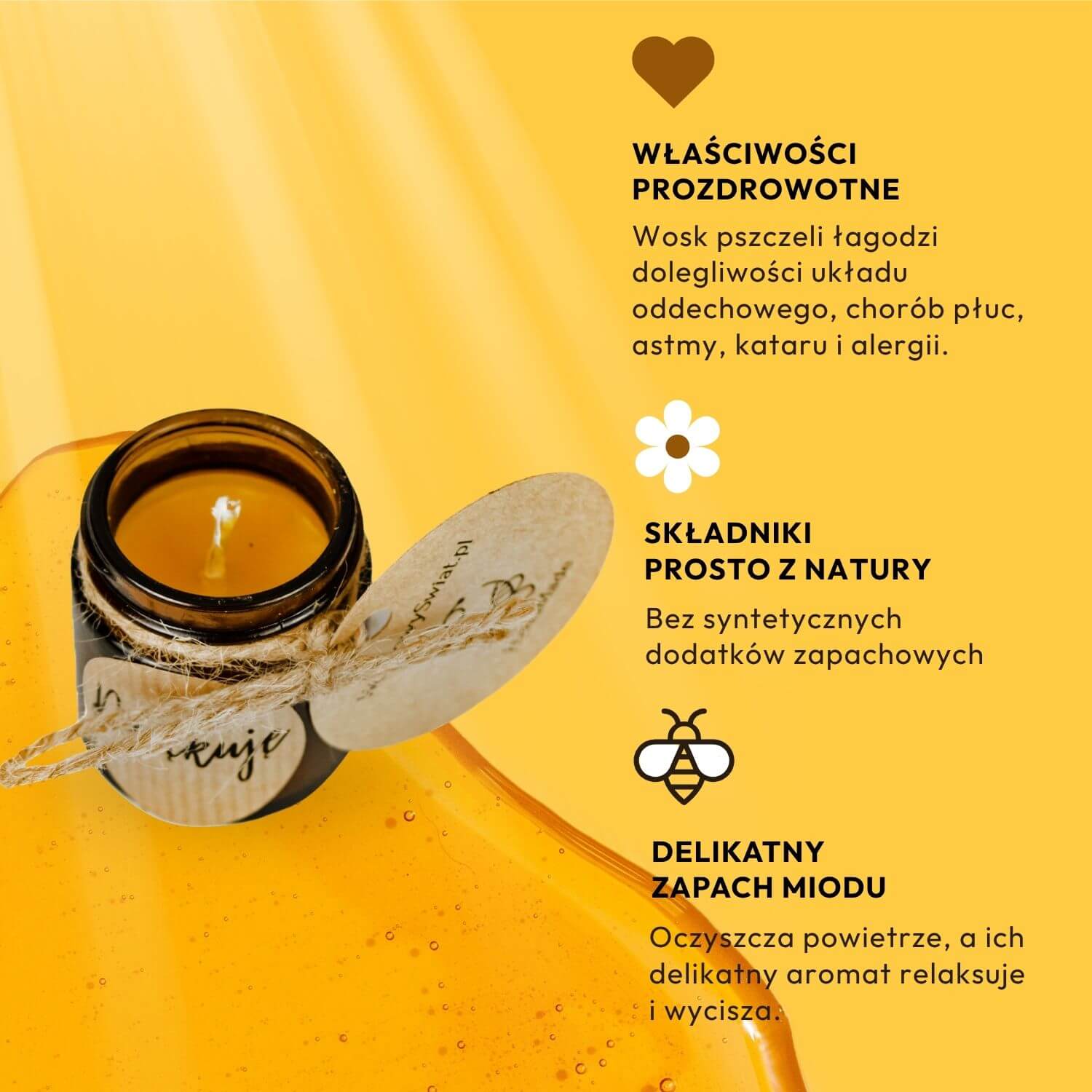 Świeca w Brązowym Słoiku 30 ml Podziękowanie Dla Gości - obrazek 6