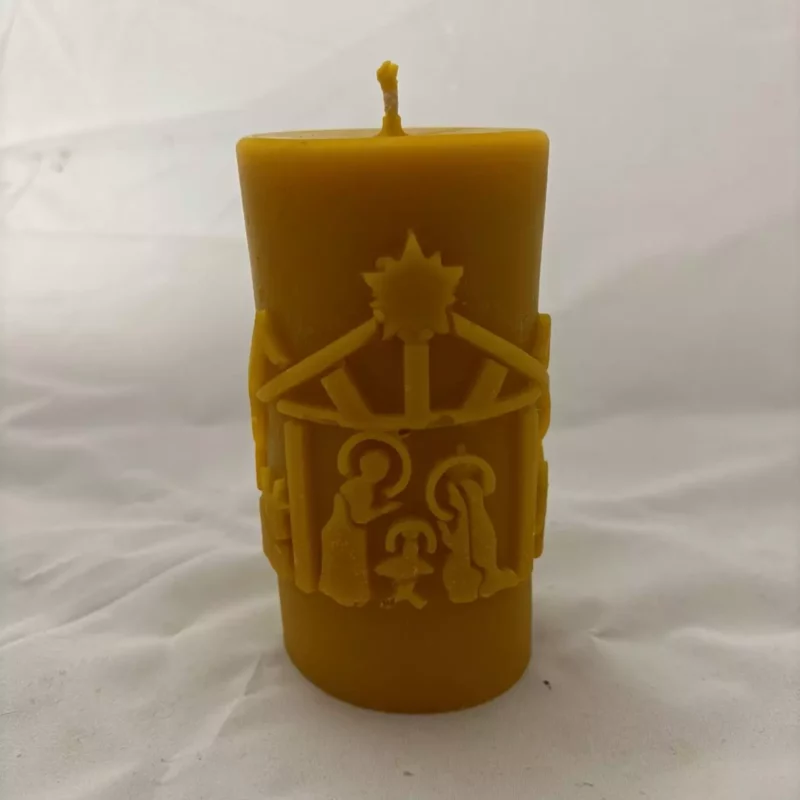 świeca walec z szopką bożonarodzeniową świeczka z wosku pszczelego