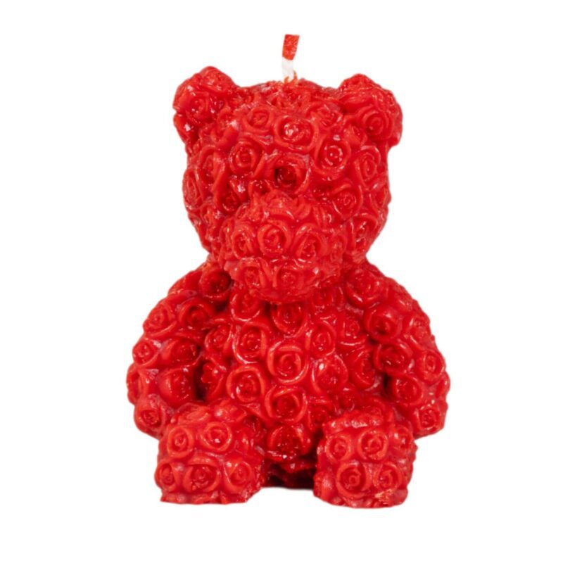 Barwiona Świeca Czerwony Różany Miś