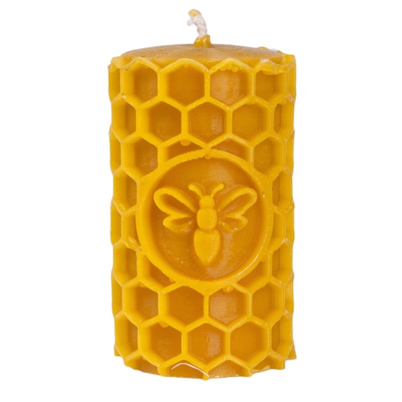 Świeca Walec w Heksagony z Pszczołą