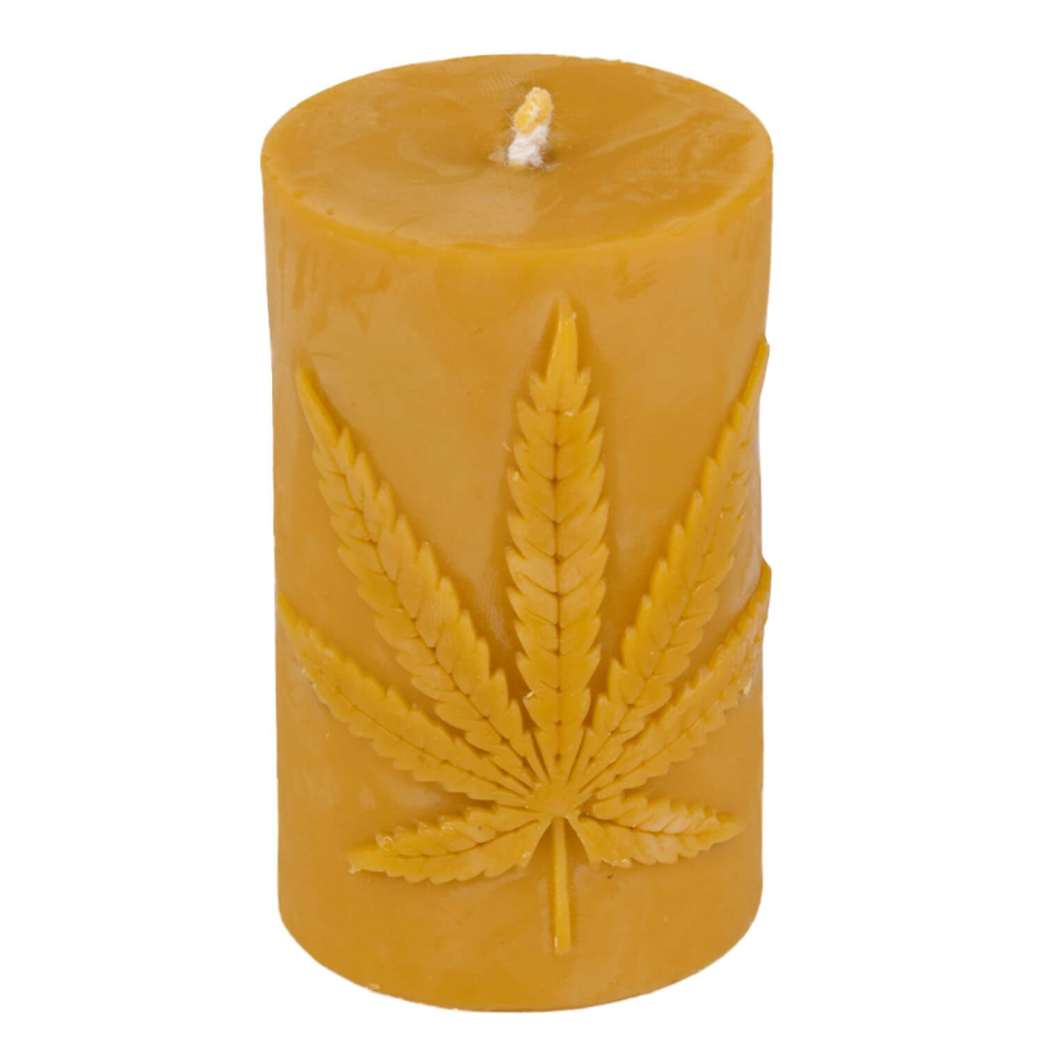 Świeca Walec z Liściem Konopi - obrazek 3