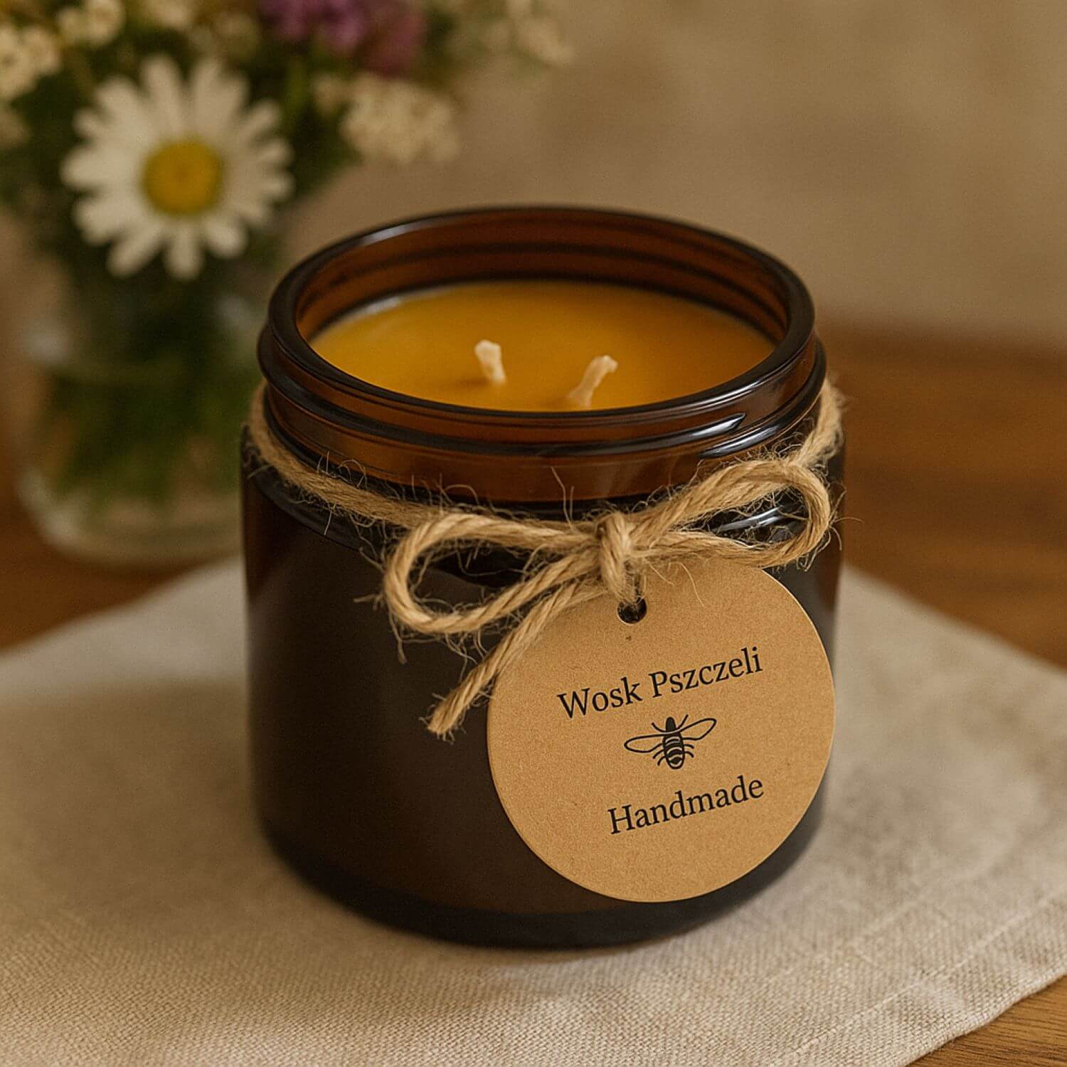 Świeca w Brązowym Słoiku 250 ml 2 Knoty - obrazek 9
