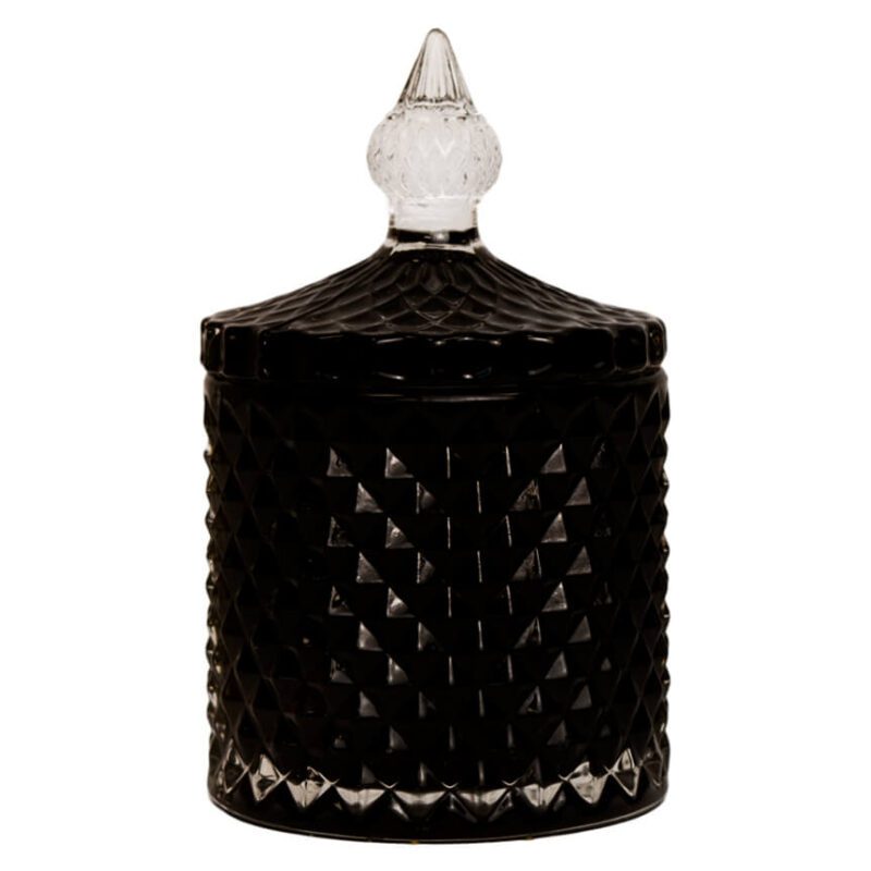 Świeca w Czarnym Pojemniku Kryształowym 300 ml