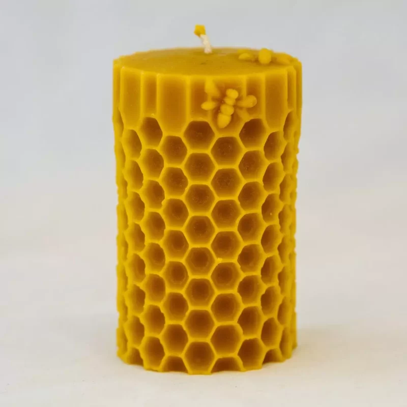 Duża Świeca w Heksagony Świeczka z wosku pszczelego