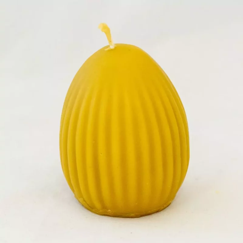 Świeca Jajko w Prążki Małe Świeczka z wosku pszczelego