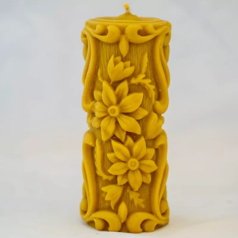Świeca Kwiatowy Walec Świeczka z wosku pszczelego