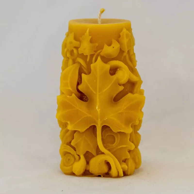 Świeca Liść Klonowy Świeczka z wosku pszczelego