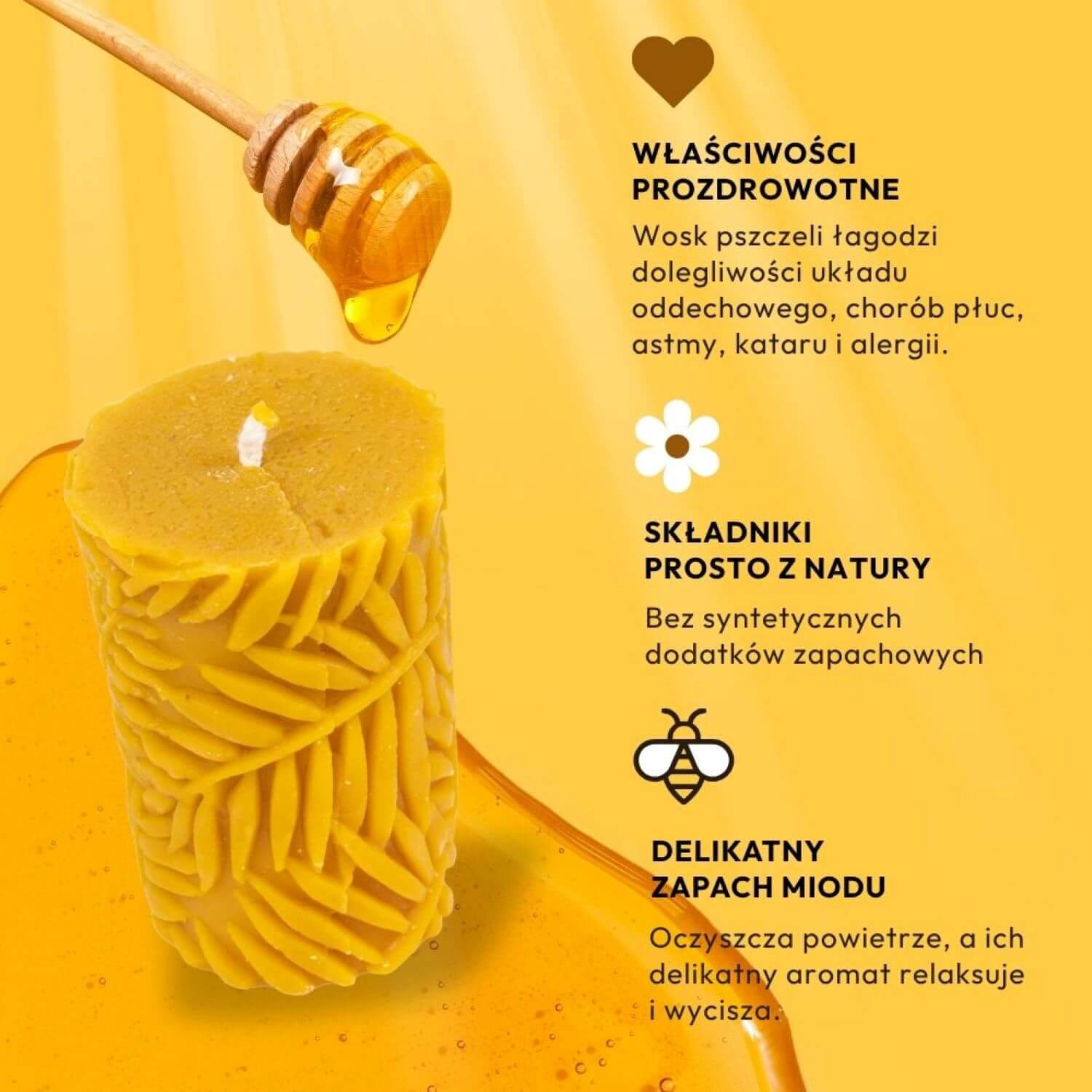 Świeca Walec z Liśćmi Mały - obrazek 7