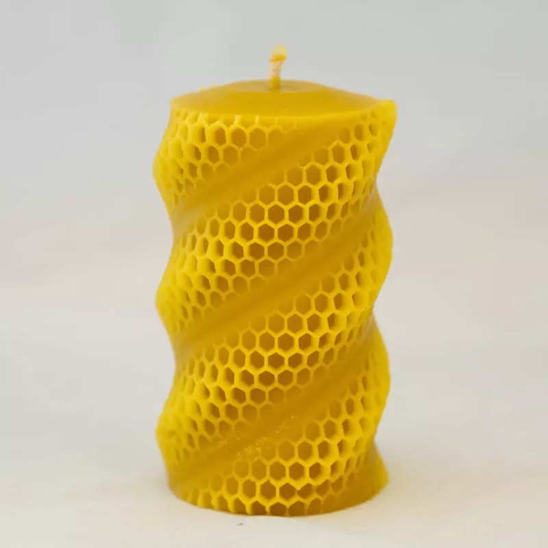 Świeca Spiralny Walec w Heksagony Świeczka z wosku pszczelego
