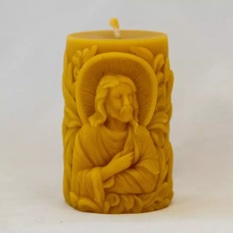 Świeca Walec z Jezusem Świeczka z wosku pszczelego