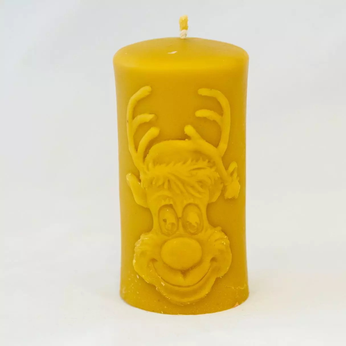 Świeca Walec z Reniferem Świeczka z wosku pszczelego